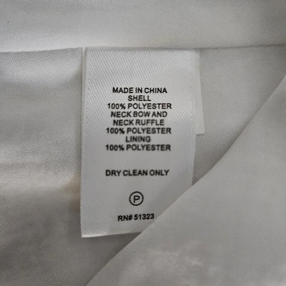 CeCe White Mini Dress Sz 6 M Tweed Sleeveless Black Bow Neck Tie Graduation - Picture 5 of 13